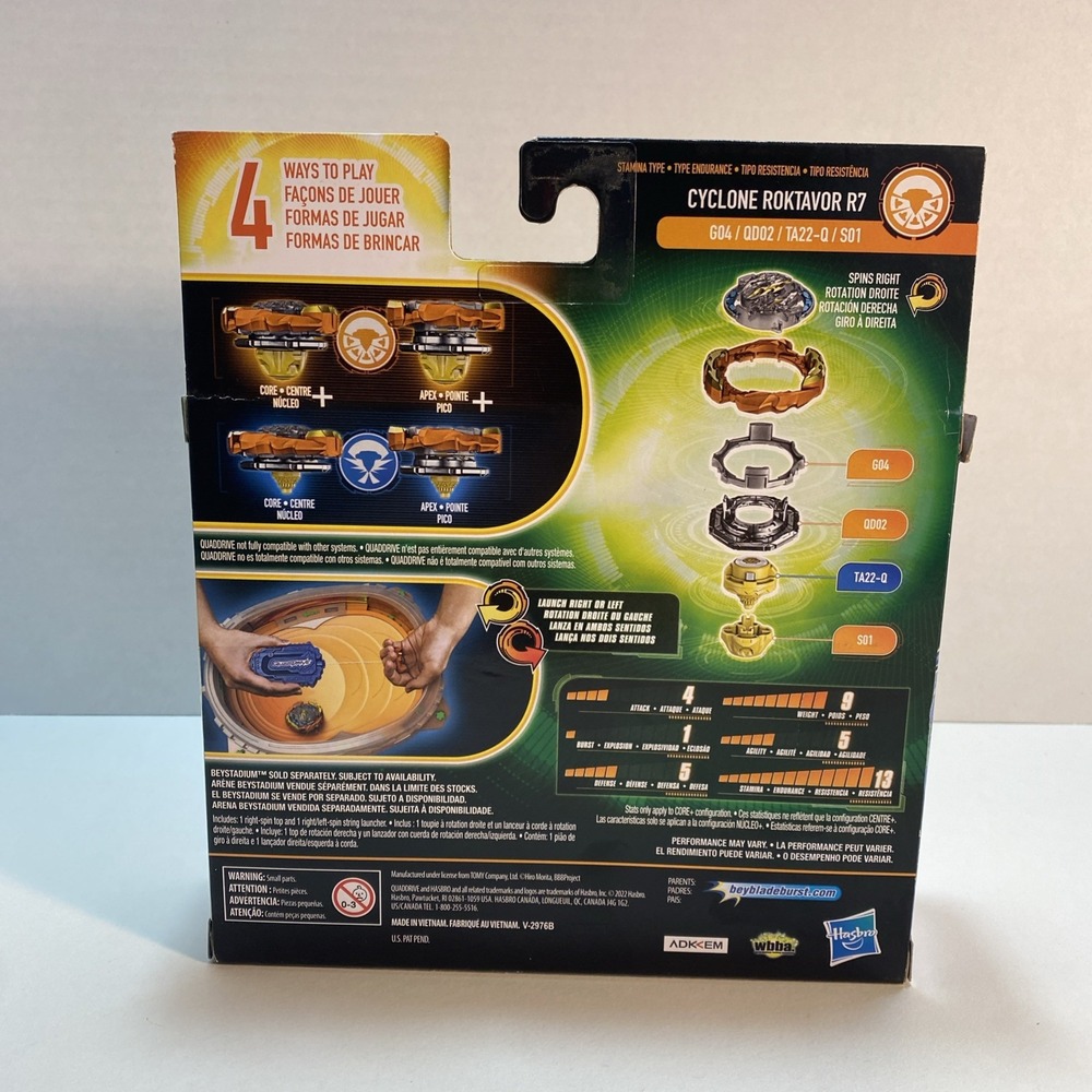 Beyblade Burst QuadDrive Cyclone Fury String Launcher Set Battle Roktavor R7 NEW - Picture 3 of 6